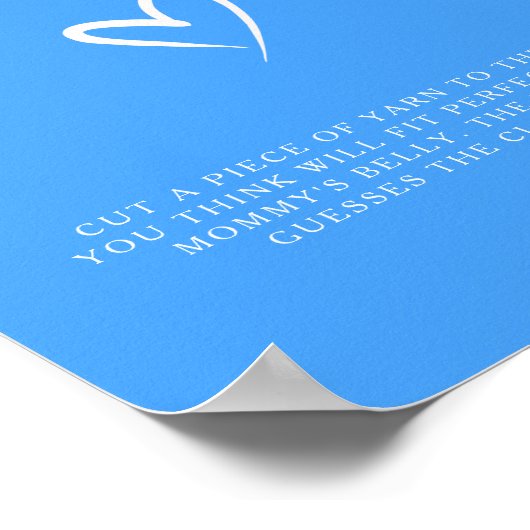 ミニマリストの青 – どのぐらいの大きさのお母さんの腹のゲーム ポスター (角)