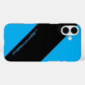 ミニマリストの青/黒のストライプ名 Case-Mate iPhoneケース (裏面 (横))
