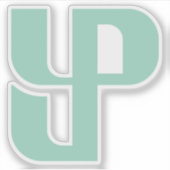 ミニマリストの青YPレター シール (正面)