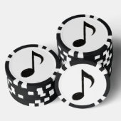 ミニマリストの音符 - 墨絵風のデザイン ポーカーチップ (積み重ね)