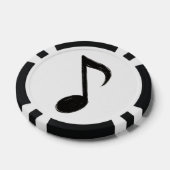 ミニマリストの音符 - 墨絵風のデザイン ポーカーチップ (シングル)
