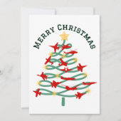 ミニマリストの飛行機のクリスマスツリーの写真 シーズンカード (正面)