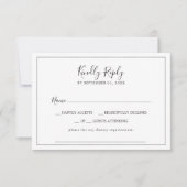 ミニマリストの食事要件RSVPカード 出欠カード (正面)