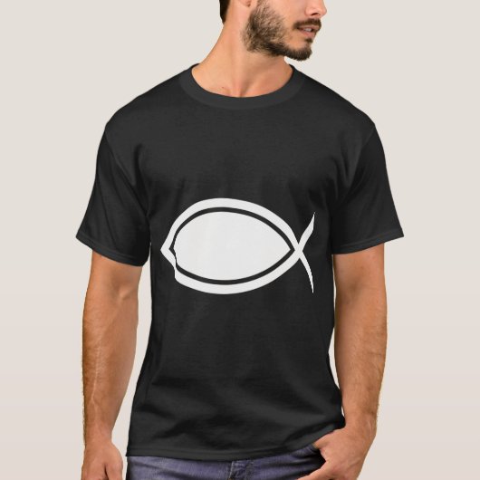 ミニマリストの魚のシンボル Tシャツ (正面)