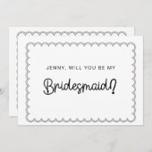 ミニマリストの鱗状縁どの花嫁カード 招待状 (正面/裏面)