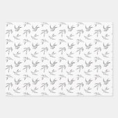 ミニマリストの鳥のパターン ラッピングペーパーシート (正面)