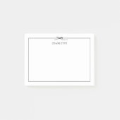 ミニマリストの黒いパーソナライズされた弓Itノート ポストイット (正面)