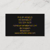 ミニマリストの黒い名刺 名刺 (裏面)