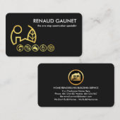 ミニマリストの黒い金ゴールド横向きツール 名刺 (正面/裏面)