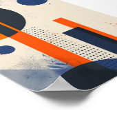 ミニマリストの黒とオレンジの幾何学的 ポスター (角)