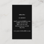 ミニマリストの黒と灰色の名刺 名刺 (裏面)