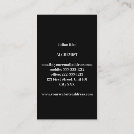 ミニマリストの黒と灰色の名刺 名刺 (裏面)
