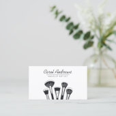 ミニマリストの黒と白のメイクアップアーティストの眉毛 名刺 (スタンド正面)