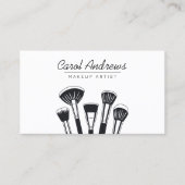 ミニマリストの黒と白のメイクアップアーティストの眉毛 名刺 (正面)