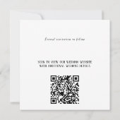 ミニマリストの黒と白の日付QRコードを保存 案内状 (裏面)