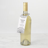 ミニマリストの黒と白の花に感謝します ボトルネックタグ (アングル)