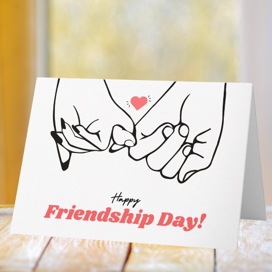 ミニマリストの黒と赤のラインアートのグリーティングカード カード