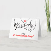 ミニマリストの黒と赤のラインアートのグリーティングカード カード (正面)