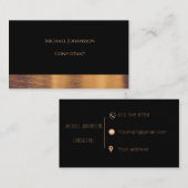 ミニマリストの黒と金ゴールド 名刺 (正面/裏面)