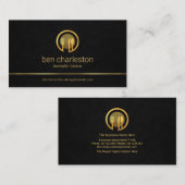 ミニマリストの黒グランジいテクスチャ金ゴールドライン、食べ物 名刺 (正面/裏面)