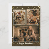 ミニマリストの3枚の写真を使ったコラージュクリスマスホリデーカード シーズンカード (正面)