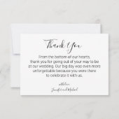 ミニマリストの3枚の写真コラージュ ウェディング サンクスカード 招待状 (裏面)