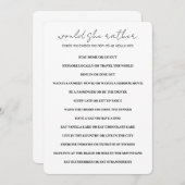 ミニマリストの「どちらかというと」ベビーシャワーゲーム 招待状 (正面/裏面)