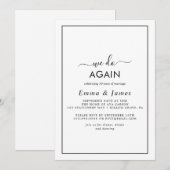 ミニマリストの「私たちはもう一度」誓いの更新招待状 招待状 (正面/裏面)