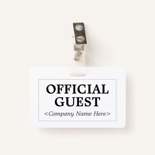 ミニマリストの「OFFICIAL GUEST」バッジ バッジ (正面クリップ)