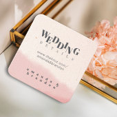 ミニマリストのBlush＆BloomボールドスクリプトQRコードRSVP エンクロージャーカード