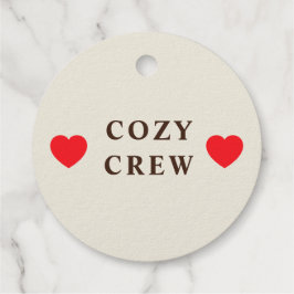 ミニマリストのCozy Crew 2つのハートのカスタム フェイバータグ