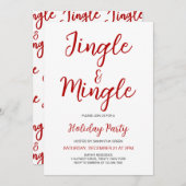 ミニマリストのJingleとMingleのクリスマスパーティー 招待状 (正面/裏面)