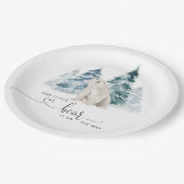 ミニマリストのPolar bearベビーシャワー ペーパープレート (アングル)