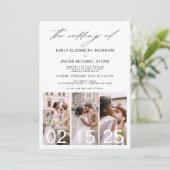 ミニマリストのQRコードのシンプルな結婚式 招待状 (スタンド正面)