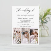 ミニマリストのQRコードのシンプルな結婚式 招待状 (スタンド正面)