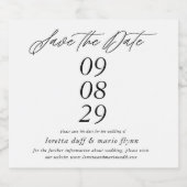 ミニマリストのSave the date スパークリングワインラベル (シングルラベル)
