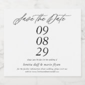 ミニマリストのSave the date ビールラベル (シングルラベル)