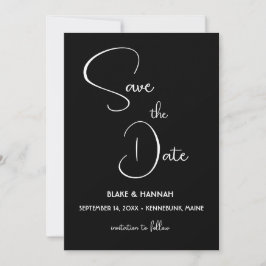 ミニマリストのSave the Date 手書きフォント 招待状