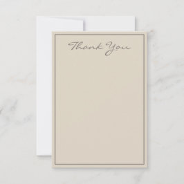 ミニマリストのTaupeスクリプト、フラットカードに感謝 サンキューカード