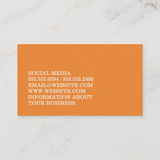 ミニマリストはっきりしたオレンジ文字 名刺 (裏面)