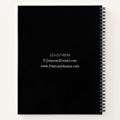 ミニマリストはっきりしたブラック型モノグラムホワイトノート ノートブック (裏面)
