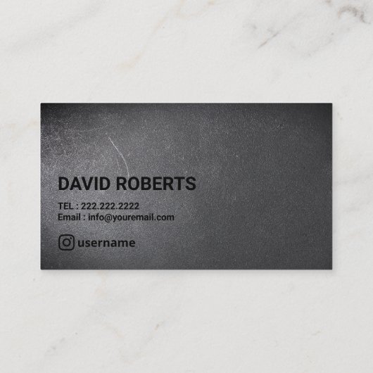 ミニマリストはっきりした文字ダークテクスチャインスタグラム 名刺 (裏面)