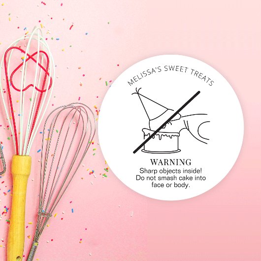 ミニマリストはケーキの顔を打ち砕警告かない ラウンドシール