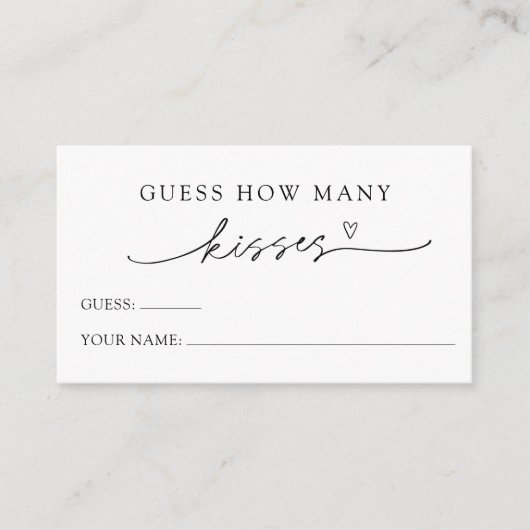 ミニマリストはゲームのカードの数を推測キス エンクロージャーカード (正面)