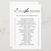 ミニマリストは彼女はむしろブライダルシャワーゲーム (正面/裏面)