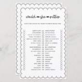 ミニマリストは彼女はむしろブライダルシャワーゲーム (正面/裏面)