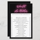 ミニマリストは彼女はむしろブライダルシャワーゲーム (正面/裏面)