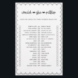 ミニマリストは彼女はブライダルシャワーのゲームフライ チラシ<br><div class="desc">Scalloped 縁ど Collectionと連携するように設計されたこの可愛い縁ど、このブライダルシャワーゲームはツイストのクラシックデザインを備えたを備えユニークた感じら、このゲームに少しレトロな追加を確実に種類の一つであり、スカラップは、このゲーム。このもしデザインでゲストの注目を集めたいユニークと、このスイートはあなたにぴったりだ。レイアウト、フォント、文字サイズの変更など、このデザインの高度なカスタマイズを行うには、上クリックの「」ボタカスタマイズンを使用してください。何か連絡質問があれば私に頼む!</div>