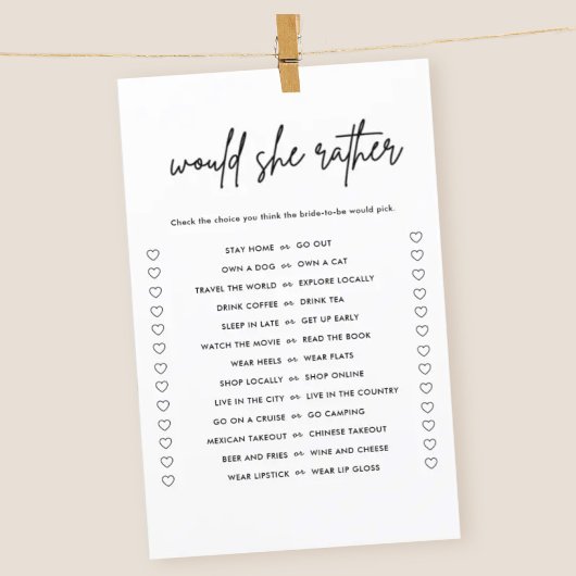 ミニマリストは彼女はブライダルシャワーゲーム