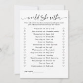 ミニマリストは彼女はブライダルシャワーゲーム 招待状 (正面)